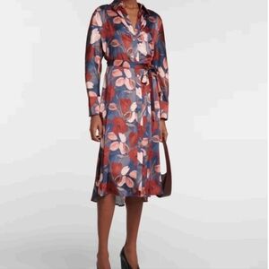Vince Multicolor Floral Long Sleeve Dress